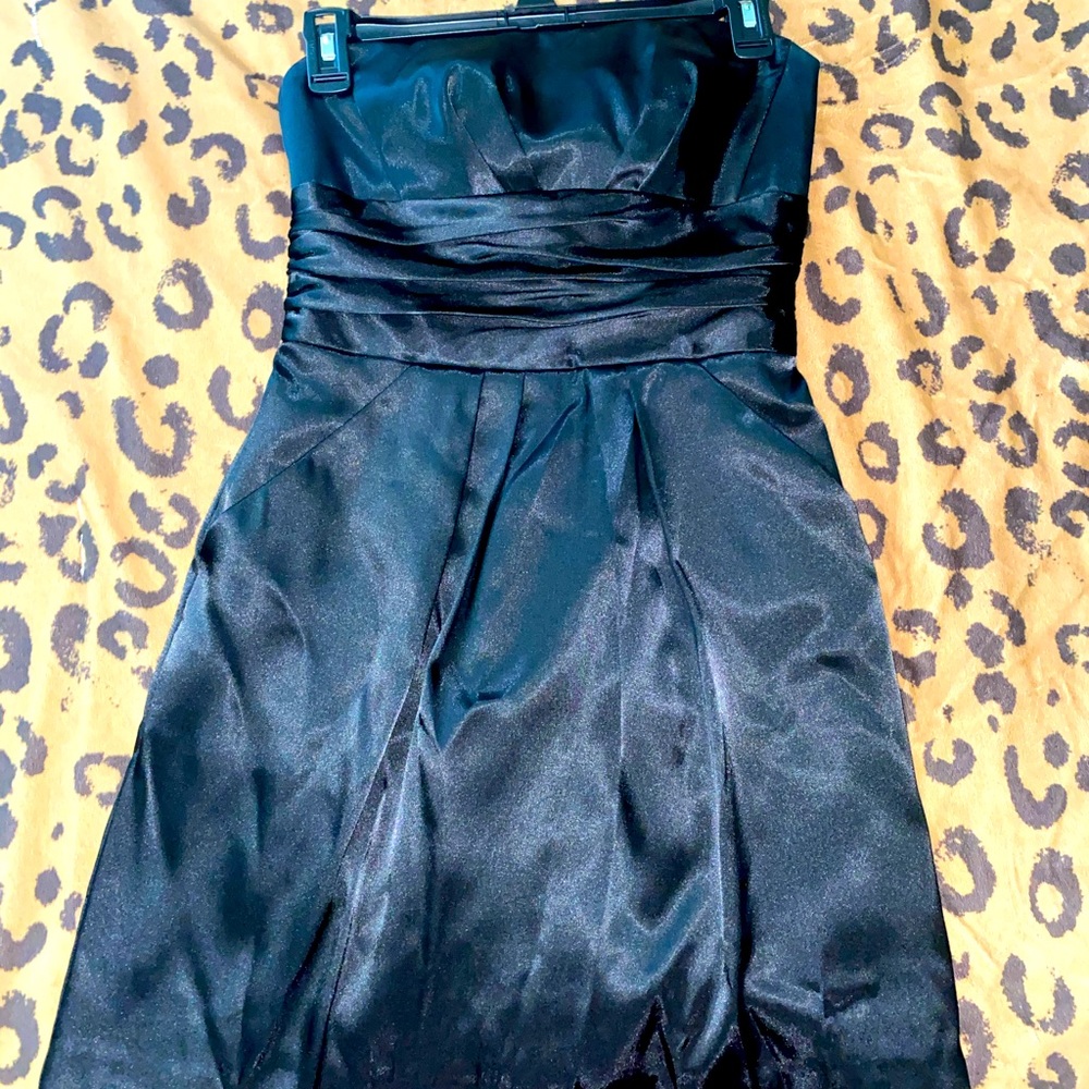Strapless Satin black Formal dress